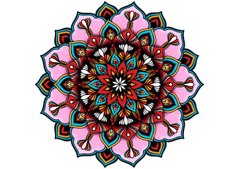Circular pattern in form of mandala for Henna, Mehndi, 
tattoo, decoration. Decorative ornament in ethnic oriental style.
 Coloring book page.