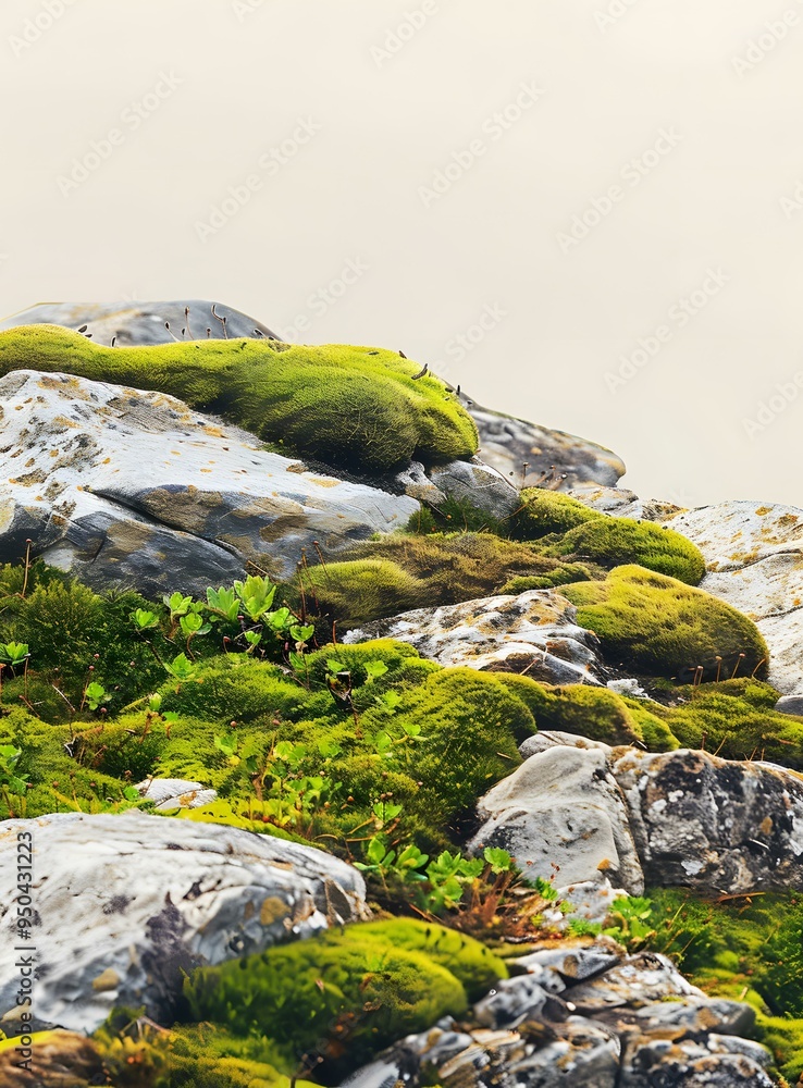 Canvas Prints green moss growing on rocks