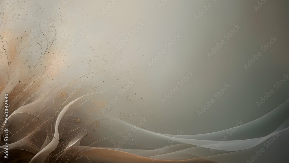 Poster abstract beige and brown swirls: a background image featuring elegant abstract swirls in shades of b