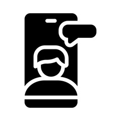 video chat glyph icon