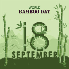 World Bamboo Day Creative Illustration Post and Banner