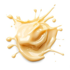 Splash of white cream texture isolated on white background. Face creme, body lotion swatch.