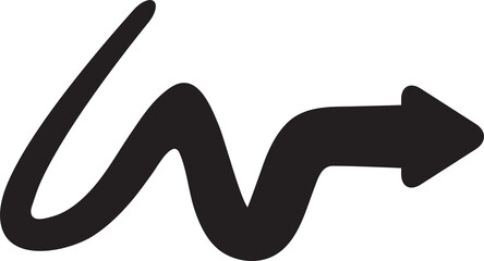 Curved and Doodle Arrow Symbol