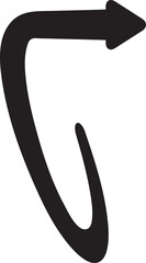Turn Right Doodle Arrow Symbol
