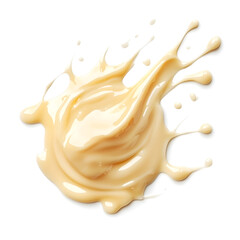 Splash of white cream texture isolated on white background. Face creme, body lotion swatch.