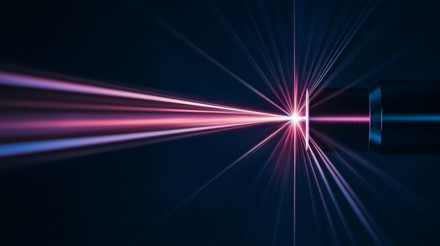 Research using laser optics, showcasing scientific experiments and innovations in physics and engineering