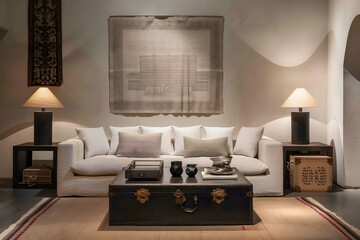 living interior with sofa