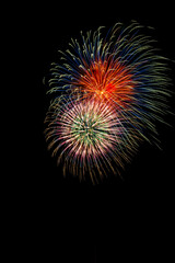 Fototapeta premium colourful firework display set for celebration happy new year and merry christmas and fireworks on black background