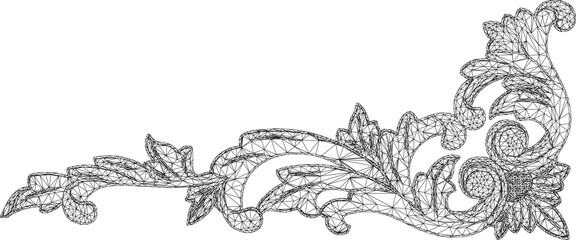 Vector sketch illustration of floral ornament design background pattern classic vintage ethnic traditional