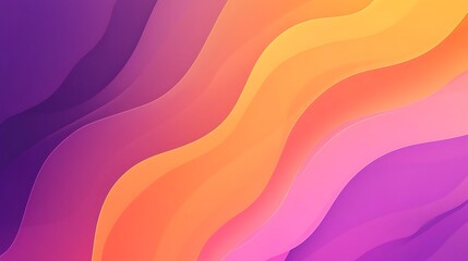Abstract Gradient Background with Wavy Lines in Purple  Pink  and Orange