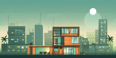 Modern Cityscape Building Illustration