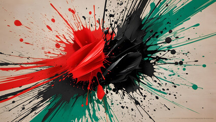Dynamic Collision of Red and Green Liquids: A High-Speed Fluid Splash