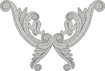 Vector sketch illustration of floral ornament design background pattern classic vintage ethnic traditional