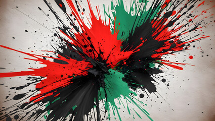 Dynamic Collision of Red and Green Liquids: A High-Speed Fluid Splash