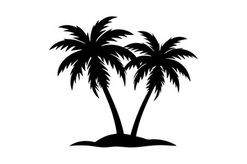 Palm Tree Silhouettes Two Types Vector Art