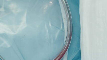 Blood in cardiopulmonary bypass tubing. Part of heart-lung machine supports heart and lungs of patient maintaining proper work of vital organs