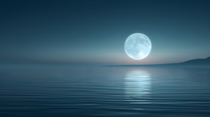 full moon over water