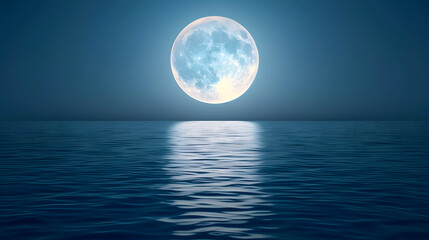 full moon over water