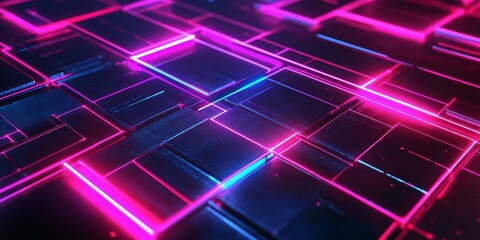 Obraz premium Pink and blue neon lights on a textured surface.
