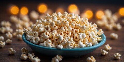 Obraz premium A close-up view of a pile of freshly popped popcorn.