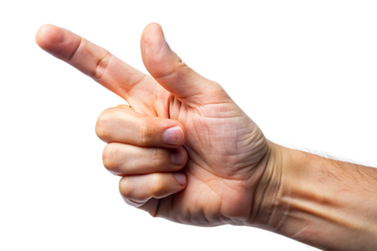Hand touch, finger  isolated on a white background