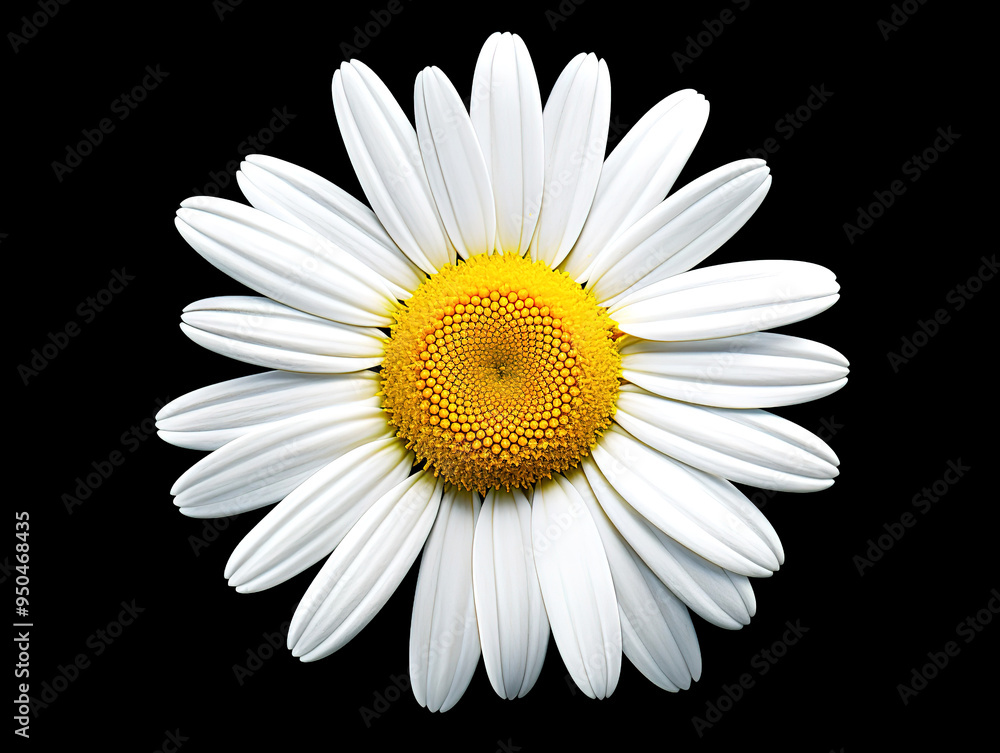 Wall mural chamomile flower or white daisy isolated. chamomile officinalis flower