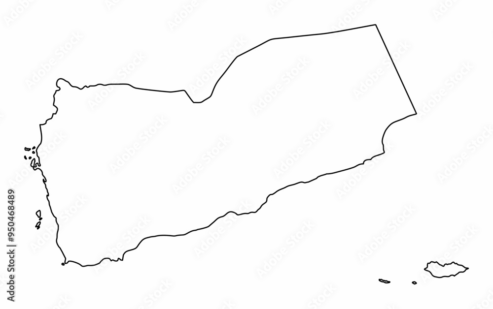 Sticker yemen outline map