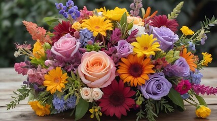 Obraz premium A bouquet of beautiful flowers with lots of colors