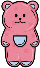 Cute Groovy Pink Bear Gummy Candy for Halloween 