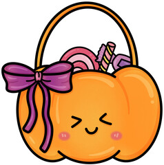 Cute Groovy Pumpkin Candy Basket for Halloween Treats