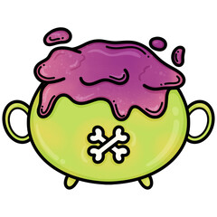 Cute Groovy Violet Poison Bottle for Halloween Decor