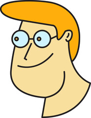 Man Face Avatar Comic Character Style
