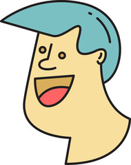 Man Face Avatar Comic Character Style
