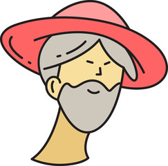 Beard Man Avatar Comic Character Style