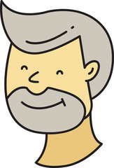 Beard Man Avatar Comic Character Style