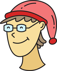 man character with Santa hat illustration