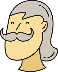 Beard Man Avatar Comic Character Style