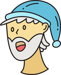 man character with Santa hat illustration