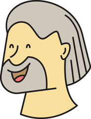 Beard Man Avatar Comic Character Style