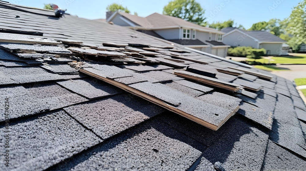Poster meticulously captured photograph showcasing the intricate process of installing shingles on a reside