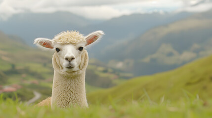 Fototapeta premium llama in the mountains