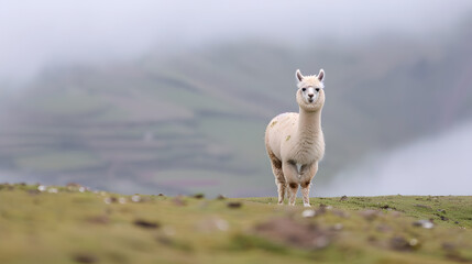 Fototapeta premium llama in the mountains