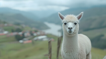 Fototapeta premium llama in the mountains