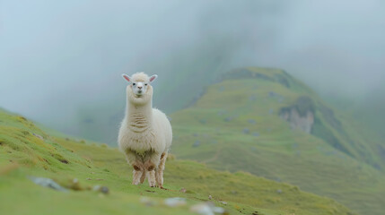 Fototapeta premium llama in the mountains