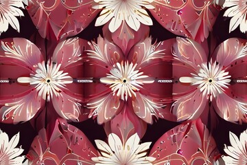 Pink seamless pattern with delicate floral design perfect for backgrounds textiles