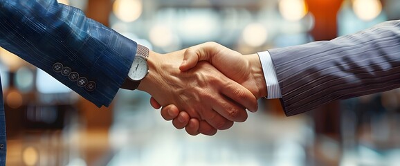Two Businessmen Shaking Hands in Agreement and Partnership