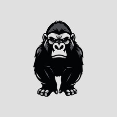 Gorilla head logo vector illustration. Gorilla mascot design