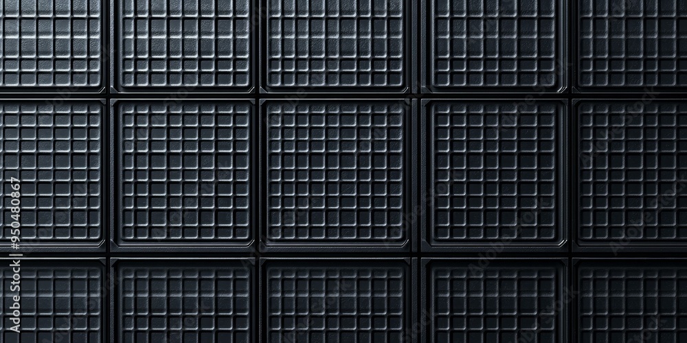Aufkleber dark gray tiled surface with square patterns.