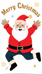 Fototapeta premium Merry Christmas card vector illustration of Santa Claus for holiday greeting cards, seasonal decorations and New Year's design template