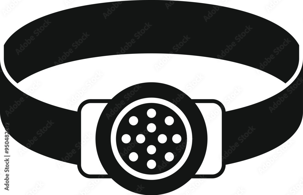 Poster elastic headlamp for working in the dark icon in simple style isolated on white background